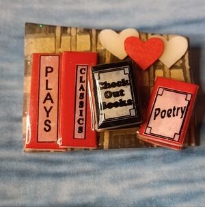 Vintage Lucinda Handmade Book Pin 📚❤️🖤